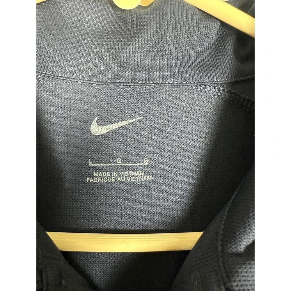 NEW Nike Shirt Mens Large Navy Blue Short Sleeve Embroidered Swoosh Logo Polo